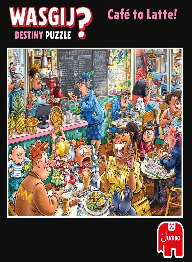 Jumbo Wasgij Destiny 27, Café to Latte! 1000 Piece Jigsaw Puzzle for Adults - Colourful, Challenging & Brainteasing Adult Puzzles - Puzzle the Future - 100% Recycled Cardboard Jigsaws - 1000pcs - Image 5